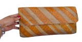 CLUTCH VINTAGE LUCRAT MANUAL DIN PIELE NATURALA DE ȘARPE