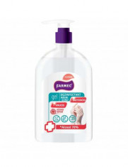 Gel dezinfectant pentru maini Farmec cu glicerina, 70% alcool, efect antibacterian, 500 ml foto