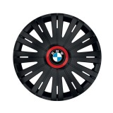 Set 4 capace roti Negre Cu Inel Rosu Active R15 Compatibil Cu BMW