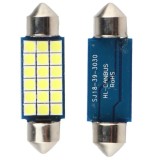 BZRSH Set 2 Becuri Auto LED C5W Sofit 18 SMD Canbus 39mm 12V Alba