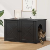 vidaXL Casa pentru pisici Negru 85 x 55 x 50,5 cm Lemn compozit 8000726