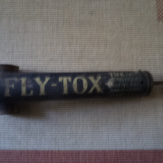 pompa pulverizat din tabla veche pentru insecticide insecte fly tox vintage rar