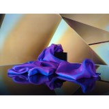 Cumpara ieftin Eșarfă Mătase Naturală Unisex Febe Mov, 190x60cm, Lucrată Manual, Made in Italy, Accesorii Modă Damă