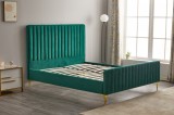 Cumpara ieftin Pat Melissa 180x200 cm Tapitat Catifea Verde Inchis Somiera Inclusa