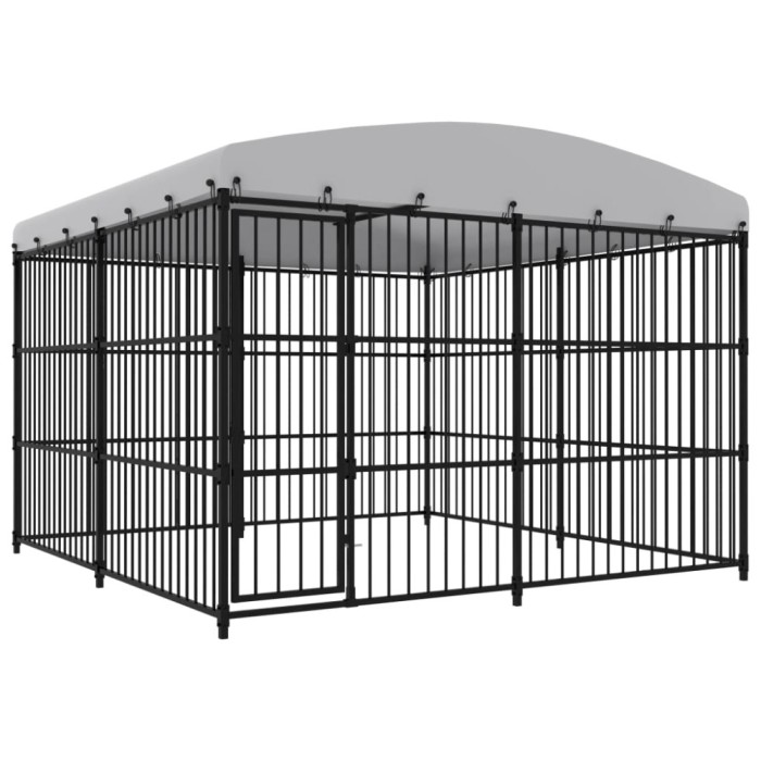 Padoc pentru c&acirc;ini de exterior, cu acoperiș, 300 x 300 x 210 cm