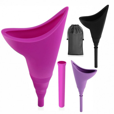 Dispozitiv pentru Urinat din Silicon cu Extensie Detasabila, Fuchsia - Fuchsia foto