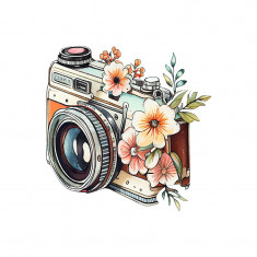 Sticker decorativ Camera Foto, Multicolor, 55 cm, 5865ST