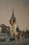 Vand pictura ,Castelul Peles , Sinaia , ulei pe panza