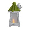 Decoratiune gradina, ceramica, lampa solara, felinar cu pasare, 26x20x45 cm, Strend Pro