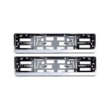 Set 2 Suporti Numar Inmatriculare Autohelix MSA, Cromati, Plastic Premium