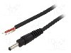 Cablu alimentare DC, cabluri, DC 3,5/1,3 mufa, negru, 1,5m, WEST POL - P13-TT-C100-150BK
