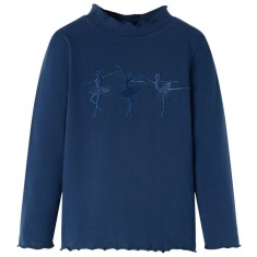 Tricou pentru copii cu m&amp;acirc;neci lungi, bleumarin, 116 foto
