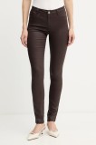 Morgan pantaloni culoarea maro, mulată, high waist, PALAO