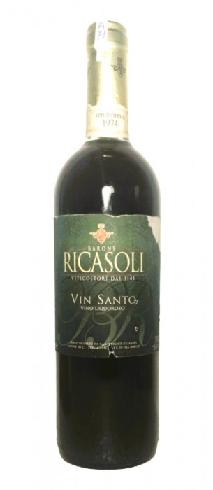 A 71 -vin DULCE VINSANTO RICASOLI, recoltare 1974 CL 75, GR 16