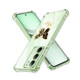 Husa antisoc pentru realme 14x - airbag tpu, col&Egrave;uri ranforsate- butterfly auriu
