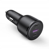 &Icirc;ncărcător auto 2x USB-C/1x USB 69W 5APD Quick Charge negru Ugreen