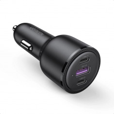 Încărcător auto 2x USB-C/1x USB 69W 5APD Quick Charge negru Ugreen