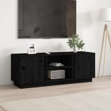 VidaXL Comodă TV, negru, 110x35x40,5 cm, lemn masiv de pin