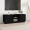 vidaXL Comodă TV, negru, 110x35x40,5 cm, lemn masiv de pin 814478