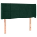 Cumpara ieftin Tablie de pat cu aripioare verde inchis 103x16x78/88 cm catifea