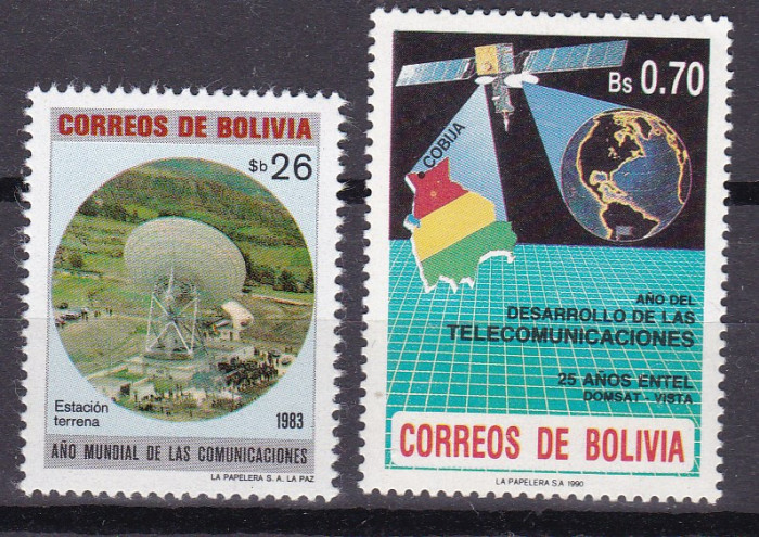 Bolivia 1982/1990 telecomunicatii MI 986/1120 MNH
