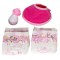 Set Accesorii Păpuși, 6 Piese, Biberon Roz, Scutece Decorative, Bavetă Fucsia