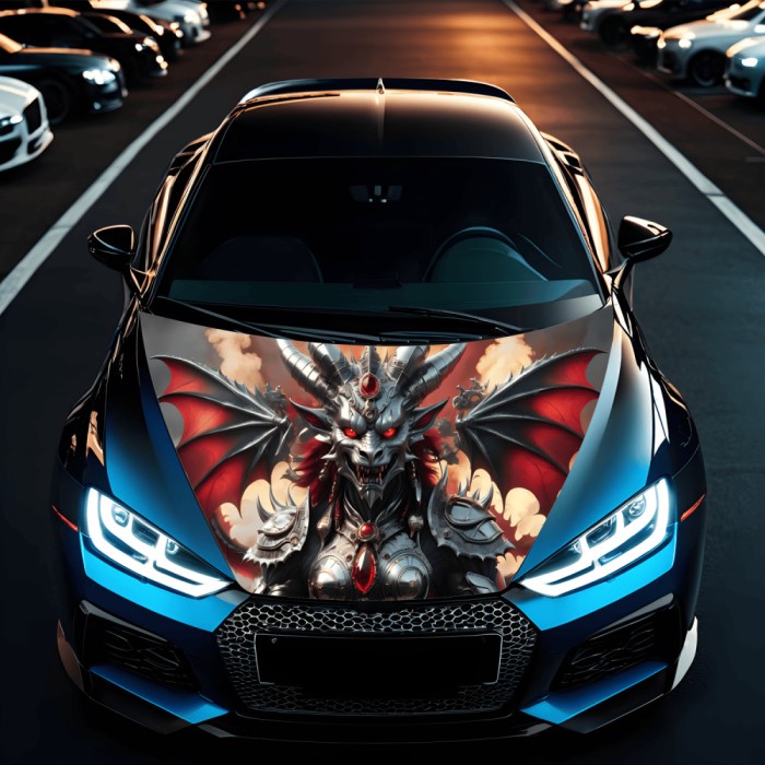 Folie Capota Auto &ldquo;Hood Art&rdquo; rezistenta la exterior, marime L (180 x 130cm) &ndash; Cod: AVX-CAPOTA-027L