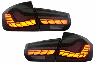 Stopuri OLED BMW Seria 3 F30 (2011-2019) F35 F80 Rosu Fumuriu M4 Design cu Semnal Dinamic Secvential Performance AutoTuning foto
