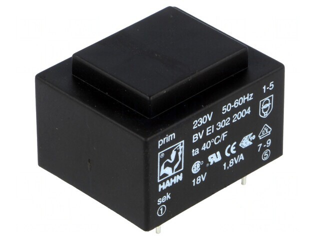 Transformator &Icirc;ncapsulat 1,8VA 230V 18V 100mA PCB