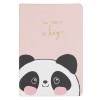 Carnet Notițe A5, Panda, Copertă Roz, Mesaj Auriu, 80 File, Oem