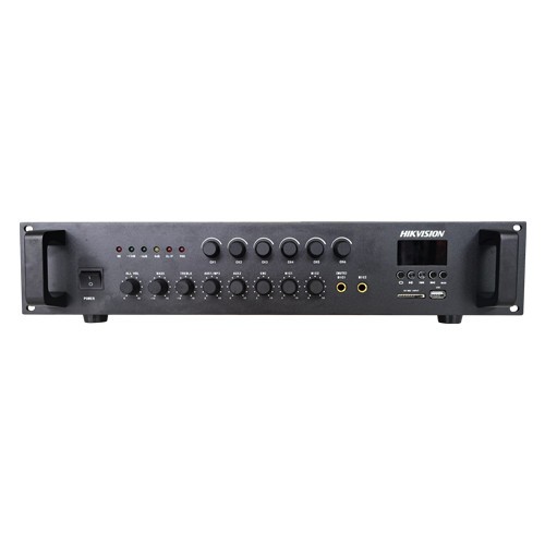 Amplificator Analog, 120W, 6 zone, 2xAUX, EMC IN, 2xMic, Bluetooth, USB, SD Card, MP3 - HIKVISION DS-QAE0A120G1-VB6 SafetyGuard Surveillance