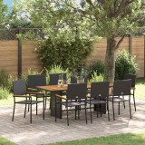 vidaXL Set de dining pentru grădină , 9 piese, ratan sintetic negru