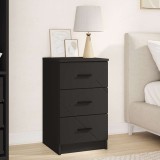 VidaXL Dulap de noapte cu sertar Negru 38 x 38 x 66 cm Lemn compozit