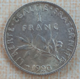 (A512) MONEDA DIN ARGINT FRANTA - 1 FRANC 1920, SEMANATOAREA, LUCIU DE BATERE