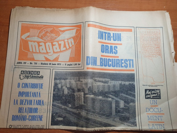 magazin 19 iunie 1971-articol si foto orasul bucuresti,articol badea cartan