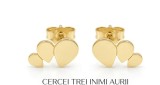 Cumpara ieftin Cercei din Argint 925 Placati cu Aur , Model Trei Inimi Aurii A n Cascada