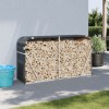 Suport Bușteni vidaXL Antracit 180x45x100cm Oțel Galvanizat, Depozitare Lemne Foc, Interior/Exterior, Stabil, Aerisit