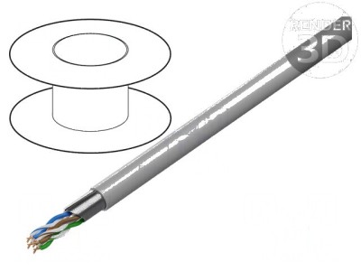 Cablu F/UTP 4x2x23AWG 6 s&amp;acirc;rmă Cu FRNC gri 305m 7,3mm foto