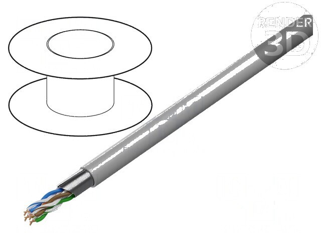 Cablu F/UTP 4x2x23AWG 6 s&acirc;rmă Cu FRNC gri 305m 7,3mm