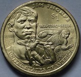 1 Dollar 2018 USA, Jim Thorpe, Sacagawea, unc, litera D