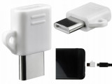 Adaptor Lightning de la Micro USB la USB-C 3.0 - 3.1, culoare Alb, Palmonix
