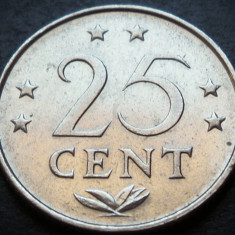 Moneda exotica 25 CENTI - ANTILELE OLANDEZE (Caraibe), anul 1978 * cod 4546