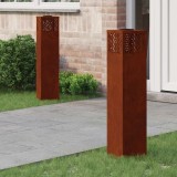 vidaXL Lumină LED Solară pentru Alei 2 pcs Oțel Corten Oțel Corten 879736