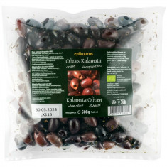 Masline kalamata bio, crude, fara samburi, 500g Epikouros