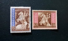 Serie Completă 2 Timbre Germania Al Treilea Reich 1942 Congresul Poștal European Viena Neștampilat - A007
