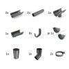 Kit Complet Jgheaburi şi Burlane Grafit 4m, Sistem 75