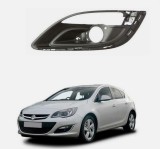 Grila bara fata OPEL ASTRA J, 2012-, partea stanga, cu ornamente crom; cu gauri lampa ceata,