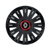 Set 4 Capace Roti pentru Renault Nou, model Active Black Cu Inel Rosu, R14, RENAULT