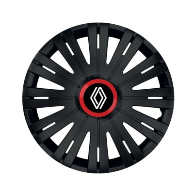 Set 4 Capace Roti pentru Renault Nou, model Active Black Cu Inel Rosu, R16, RENAULT foto