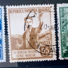 ROMANIA 1953 LP 348 Luna Padurii serie 3v stampilata